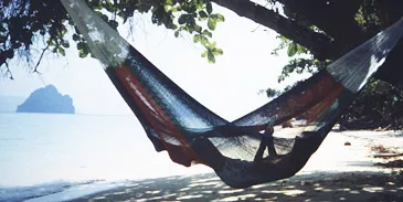 multicoloured beach hammock - click here to visit the hammock page!