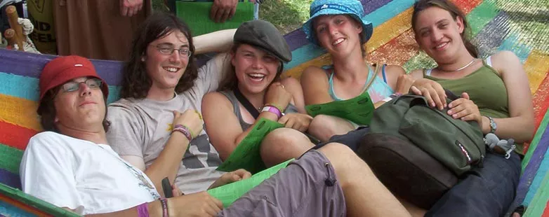 Hammocks at Glastonbury Festival