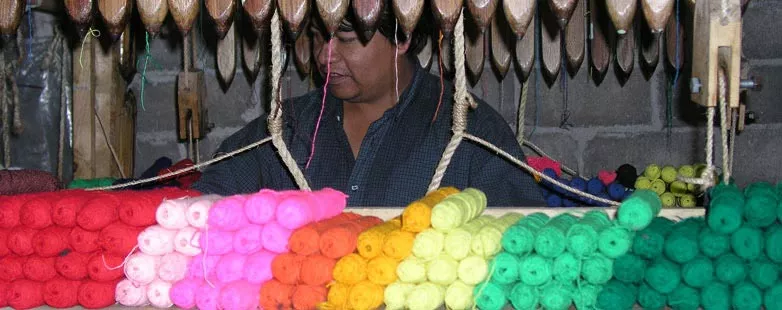 Soft colourful Mexican blankets